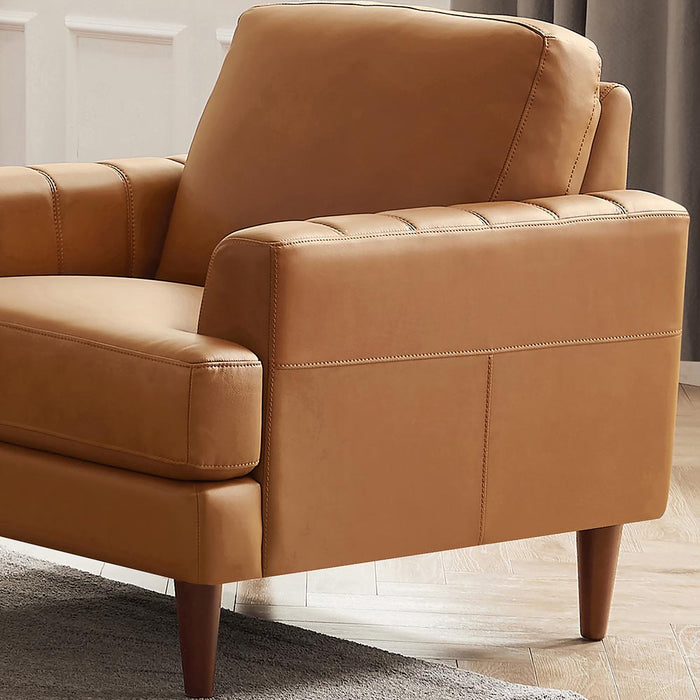 Hydeline Cassia Leather Chair - Brown