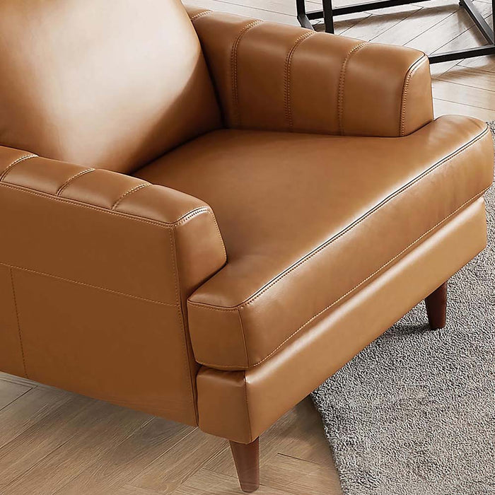 Hydeline Cassia Leather Chair - Brown