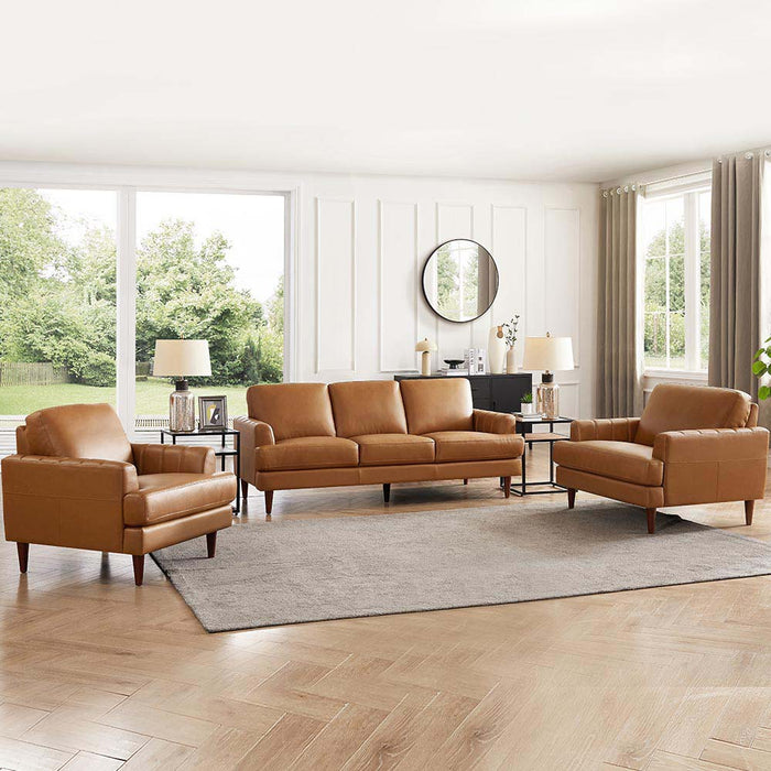 Hydeline Cassia Leather Chair - Brown