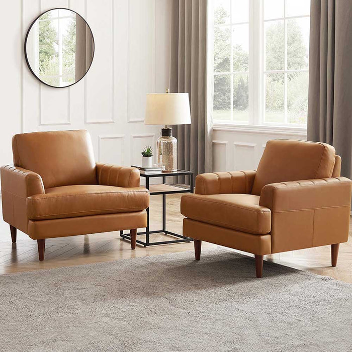 Hydeline Cassia Leather Chair - Brown