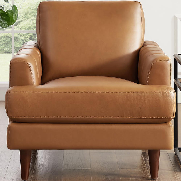 Hydeline Cassia Leather Chair - Brown