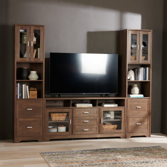 Melody 100\" 3-Piece Entertainment Centre with Storage and Cable Management for TVs up to 65\"- Brown