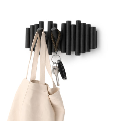 Umbra Picket Rail Wall Hooks - Black|Crochets muraux Picket Rail de Umbra - noirs