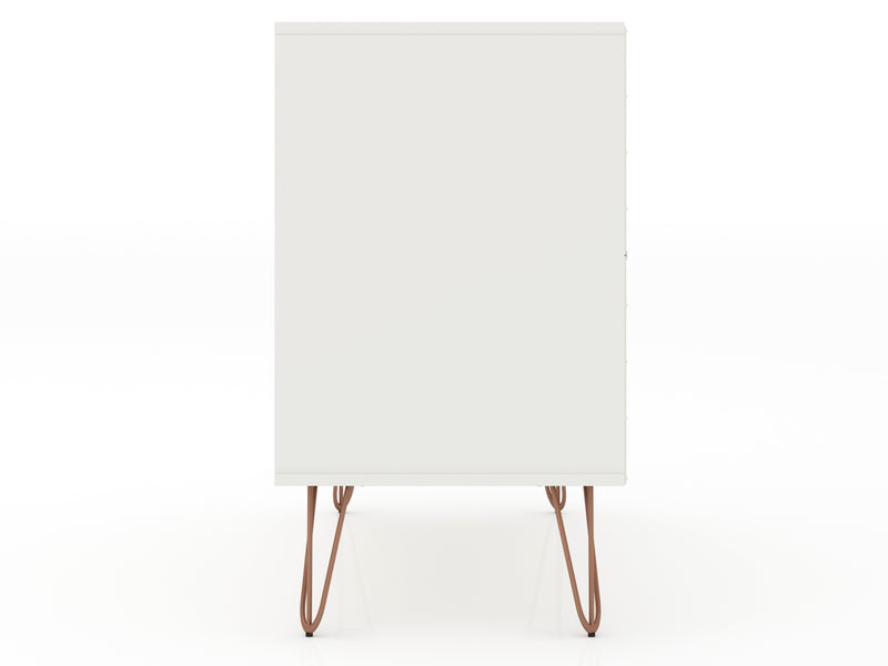 Manhattan Comfort Rockefeller Mid-Century Modern Dresser with 3-Drawers - White