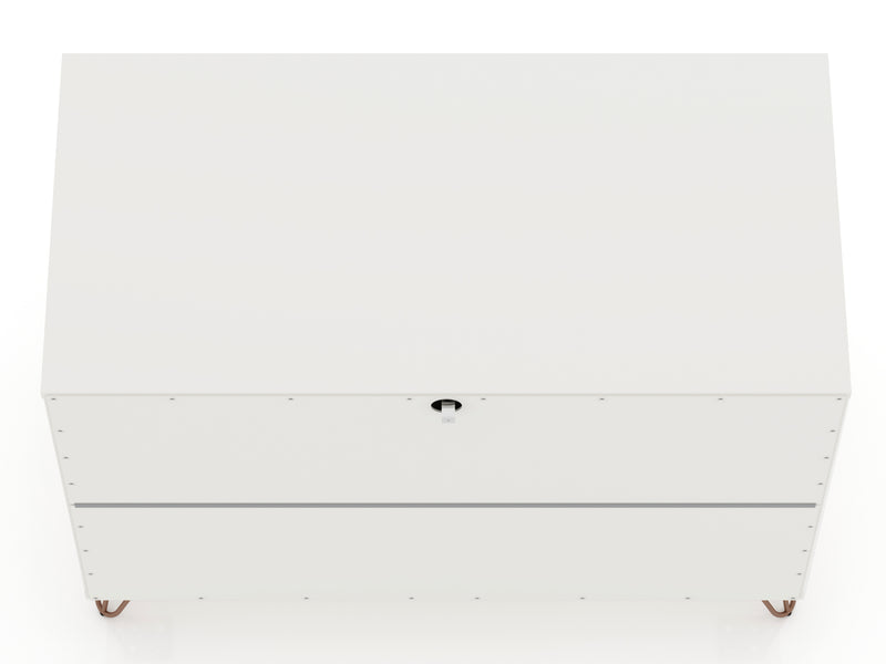 Manhattan Comfort Rockefeller Mid-Century Modern Dresser with 3-Drawers - White