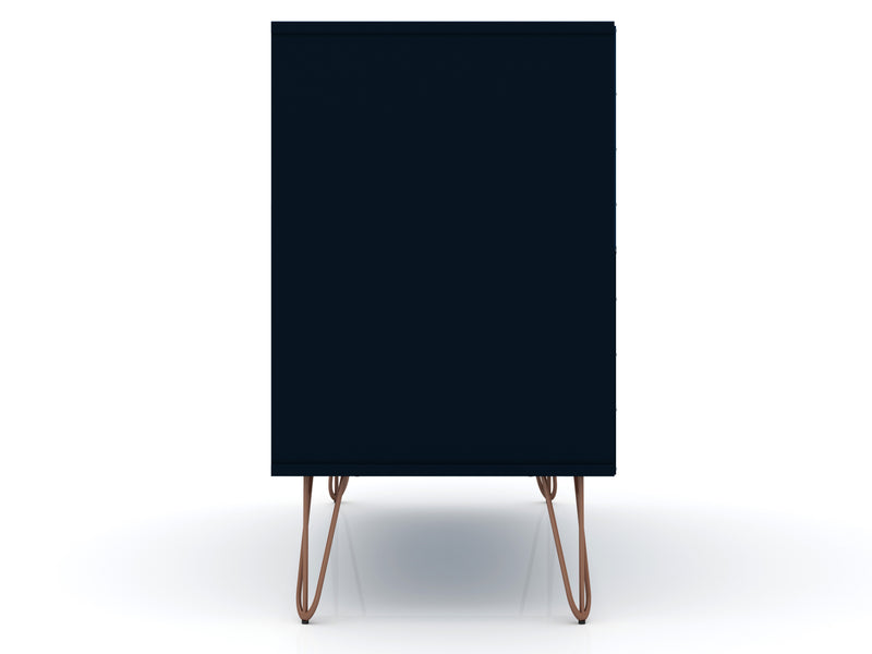 Manhattan Comfort Rockefeller Mid-Century Modern Dresser with 3-Drawers - Tatiana Midnight Blue