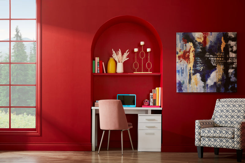 Oscar 47\" Reversible Office Desk with 3-Drawers - White