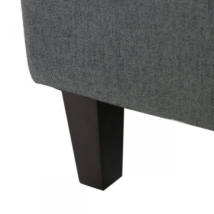 Haley Fabric Armless Loveseat With Hidden Storage And Wood Legs - Charcoal