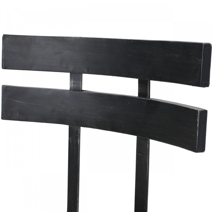 Denise Bar Stool With Swievl & Adjustable Wood Seat, Metal Frame - Antique Black