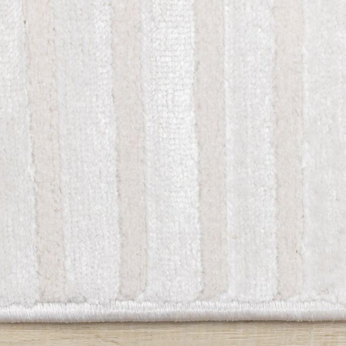 Leonardo White Grey Modern Lines Area Rug - 7'10\" x 10'6\"