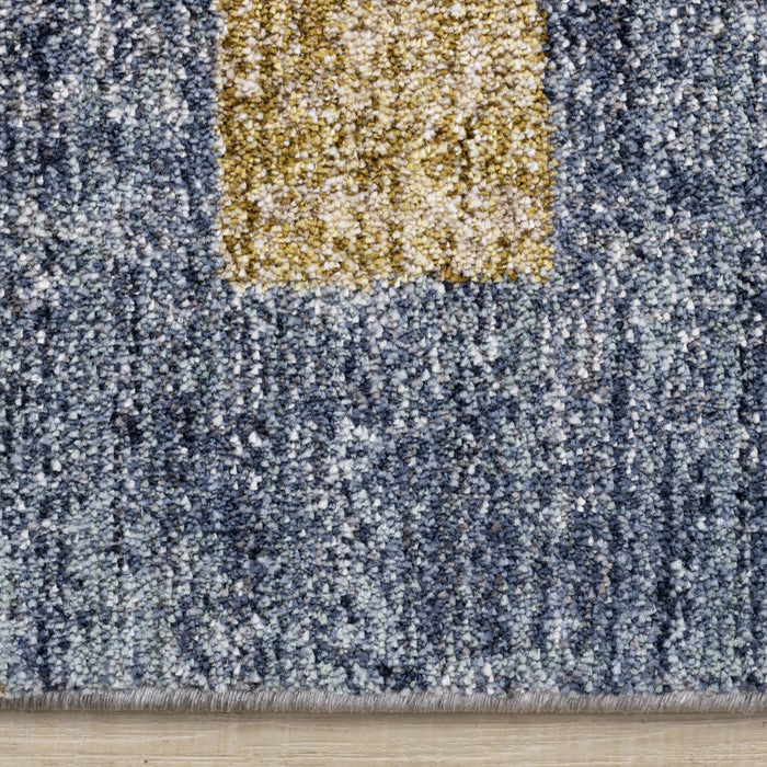 Macey Modern Grey Blue Red Sophisticated Area Rug - 7'10\" x 10'2\"