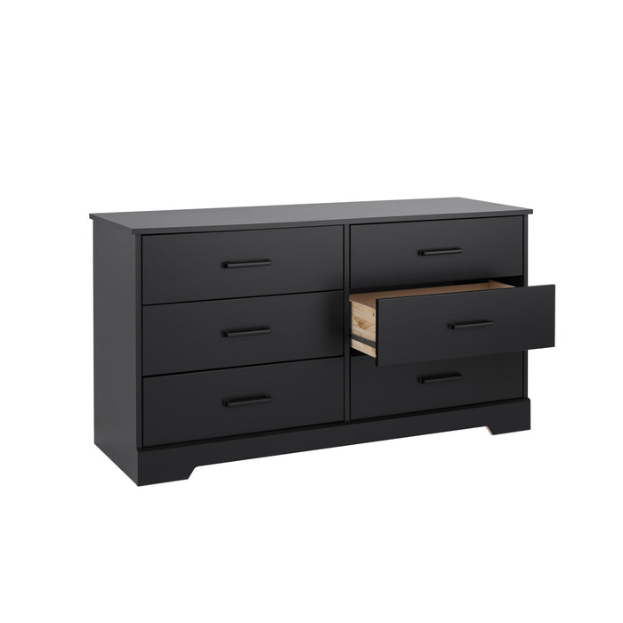 Prepac Rustic Ridge Farmhouse 6-Drawer Dresser - Black