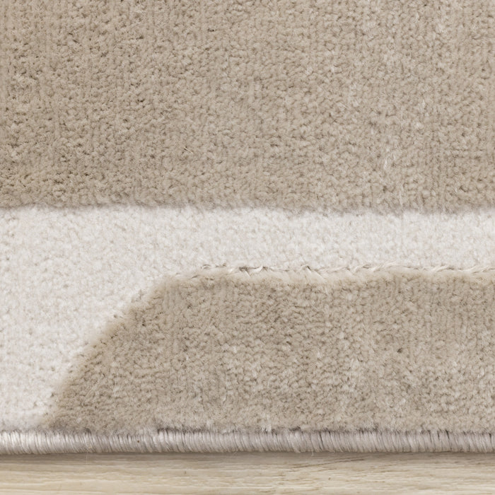 Leopold Modern Mid-Century Beige Cream Area Rug - 6'7\" x 9'6\"