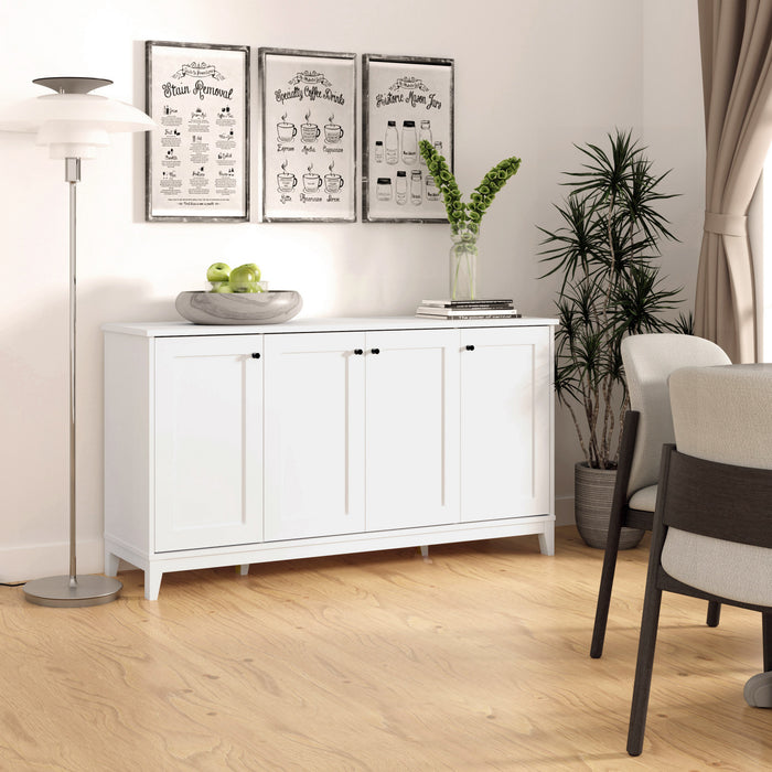 Prepac Yaletown 4-Door Buffet Console - White