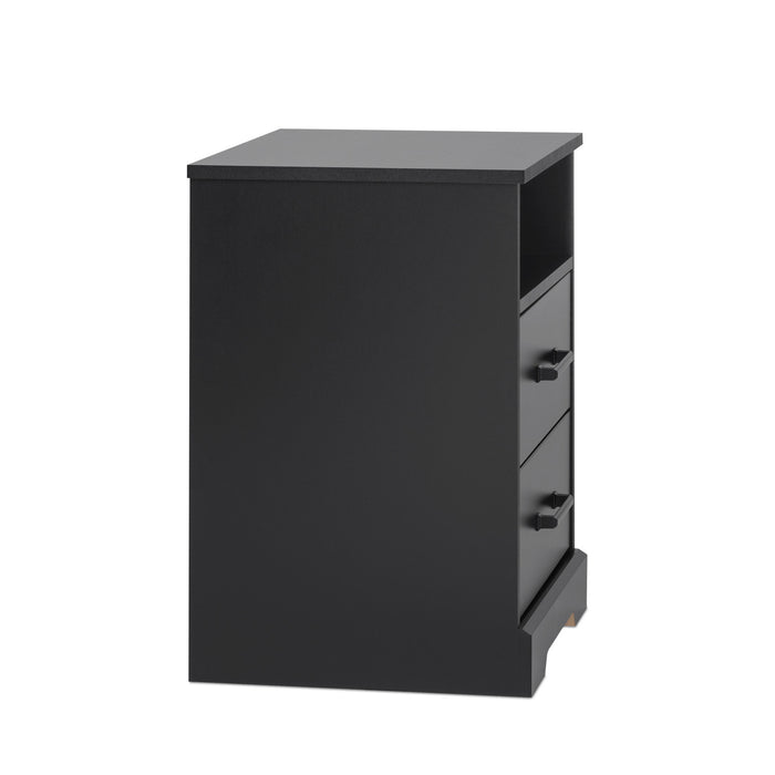 Prepac Rustic Ridge Farmhouse 2-Drawer Nightstand - Black