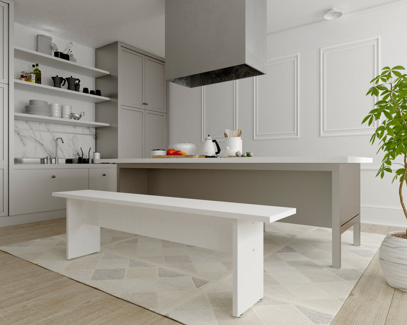 Manhattan Comfort Nomad 67.91\" Modern Dining Bench - White