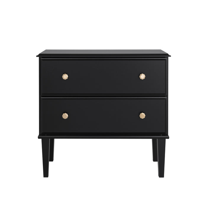Prepac Lux 2-Drawer Nightstand - Black