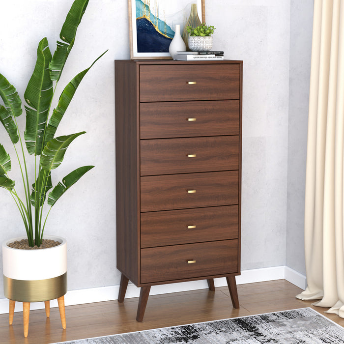 Milo Tall 6-Drawer Chest - Cherry