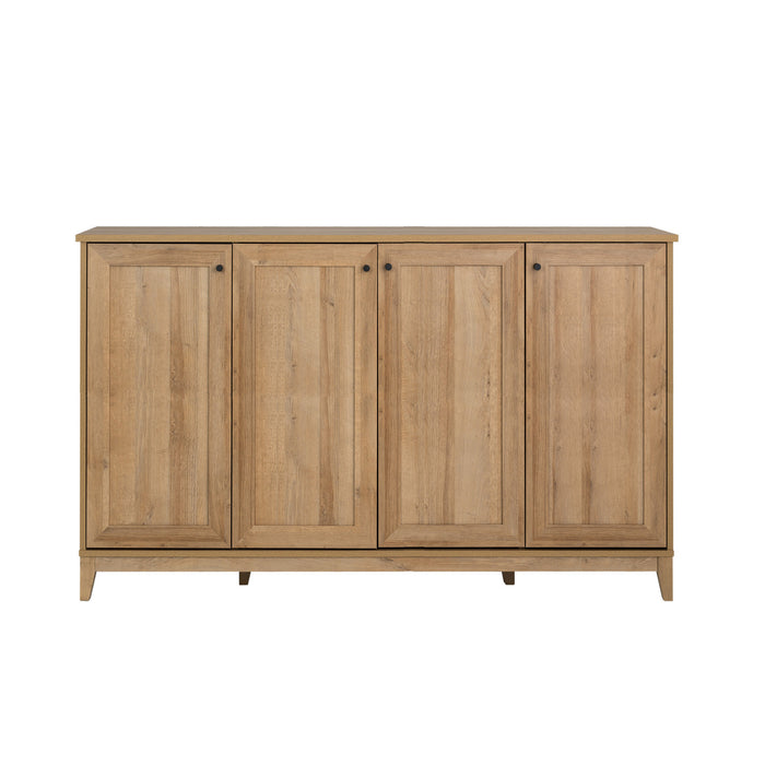 Prepac Yaletown 4-Door Buffet Console - Natural Oak