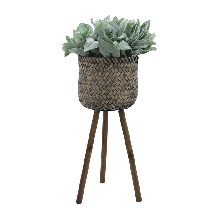 Bamboo Planter on Stand - Set of 2