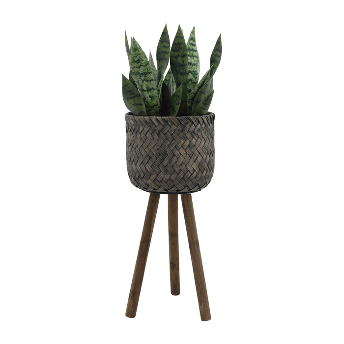 Bamboo Planter on Stand - Set of 2