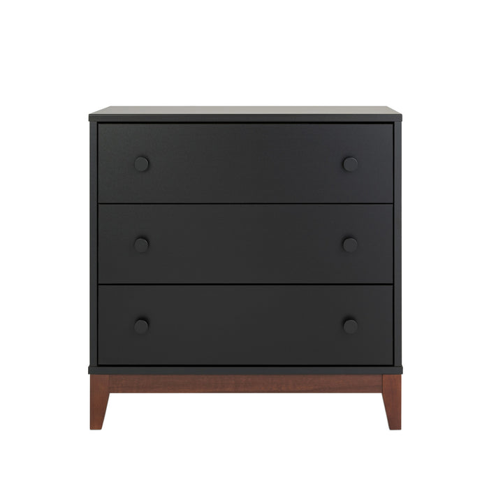 Prepac Nordik 3-Drawer Nightstand - Black and Cherry