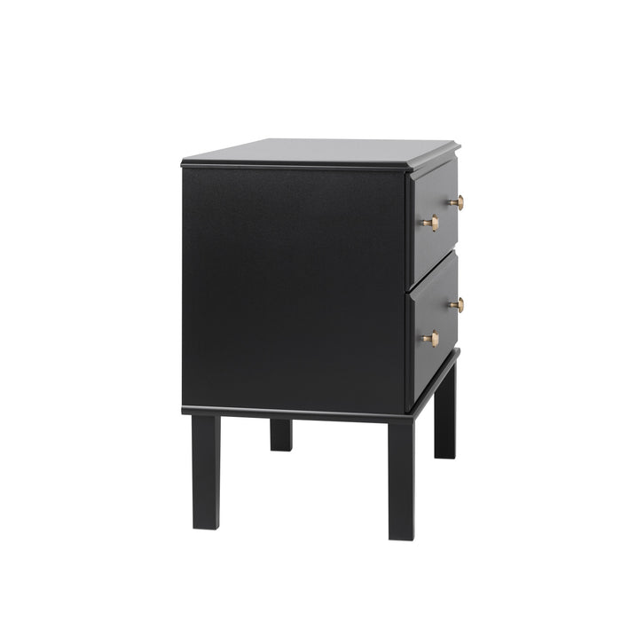 Prepac Lux 2-Drawer Nightstand - Black
