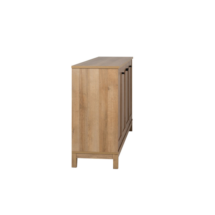 Prepac Yaletown 4-Door Buffet Console - Natural Oak