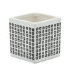 Ceramic Square 4\" Dotted Pen Holder - Black and White