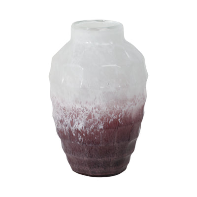 Glass 12" Two-Tone Vase - Blush|Vase deux couleurs de 12 po en verre - rose tendre