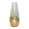 Clear Glass 11\" Dipped Vase - Gold
