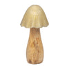 Wood 8\" Mushroom with Metal Top - Gold
