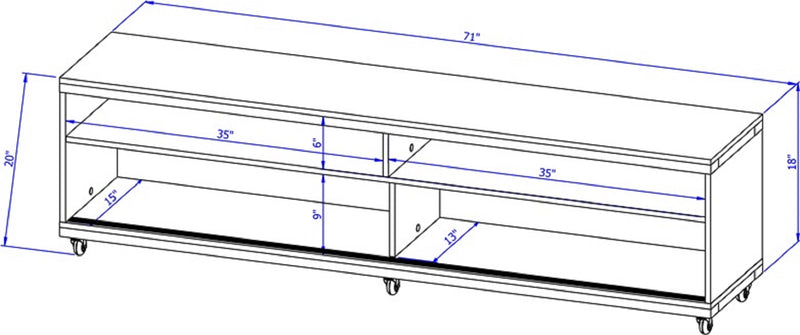 Manhattan Comfort Utopia 70.47\" TV Stand with Splayed Wooden Legs & 4 Shelves - Maple Cream