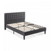 Dachelle Upholstered Platform Bed with Headboard in Dark Grey - Full Size