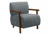Monarch Specialties - Accent Chair, 31\"H, Upholstered, Living Room, Bedroom, Blue Fabric, Brown Walnut Wood