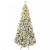 Homcom 7.5ft Snow Flocked Artificial Christmas Tree With Lights