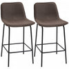 HOMCOM Modern Bar Stools Set of 2 Counter Height Bar Chairs Kitchen