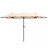 Costway 13 FT Large Patio Umbrella Outdoor Double-Sided Table Market Umbrella for Garden Beige