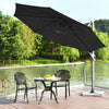 Costway 11ft Patio Offset Umbrella Cantilever Rotation Aluminum Tilt Cross Base Gray