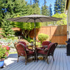 Costway 10' Solar LED Lighted Patio Market Umbrella Shade Tilt Adjustment Crank Tan