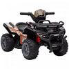 Aosom Kids Powered Ride-On Atv Quad Bike Four Wheeler Car With Music, 6v Battery Powered Motorcycle For 18-36 Months, Black