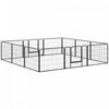 Pawhut Heavy Duty Dog Playpen, 12 Panels Pet Playpen Dog Fence, Portable Puppy Exercise Pen, With 2 Doors Locking Latch, Outdoor Or Indoor Use 23.5\" Height