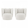 Siri Modern Upholstered Lounge Chair in Cream - Set of 2