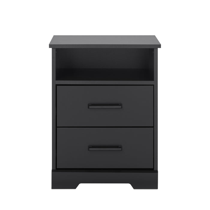 Prepac Rustic Ridge Farmhouse 2-Drawer Nightstand - Black
