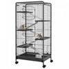 Pawhut 6-tier Small Animal Cage Pet Playpen For Rabbit Ferret Chinchilla On Wheels With Removable Tray Platform Ramp Food Dish Water Bottle, 25\" X 17\" X 52\"