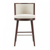 Evalyn Modern Wood Upholstered Barstool in Cream