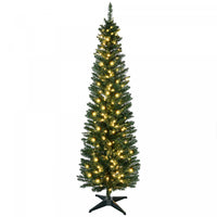Homcom 7' Prelit Artificial Christmas Tree With Warm White Led Lights