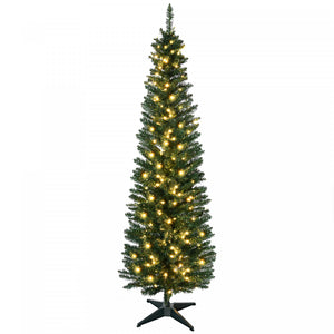 Homcom 7' Prelit Artificial Christmas Tree With Warm White Led Lights