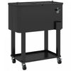 Outsunny 60qt Rolling Patio Cooler Cart, Portable Outdoor Cooler, Black