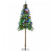 Homcom 6' Slim Pencil Artificial Snow Christmas Tree With Led Lights